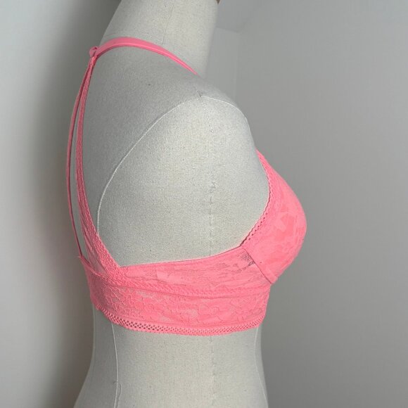 NWOT Hot Pink Lace Victoria's Secret bralette, size M - Picture 3 of 6